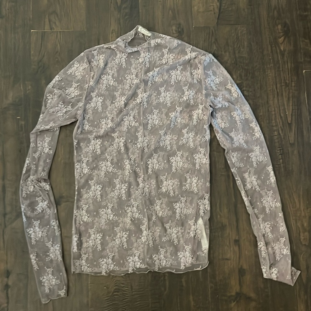 Free people sheer lady lux layering top XL dusty purple
